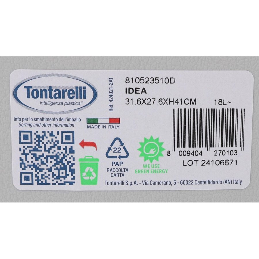 Affaldsspand med pedal Tontarelli Idea Gr 18 L (4 enheder) #9