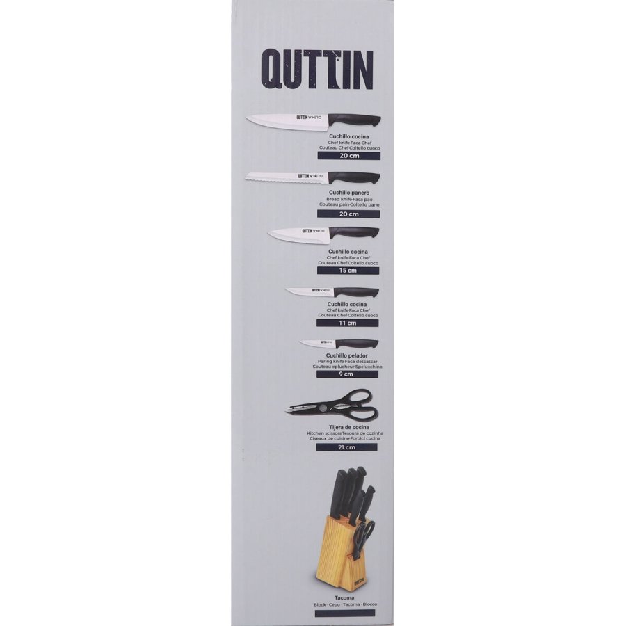 St med kkkenknive og holder Quttin Nero Sort 7 Dele (2 enheder) #13