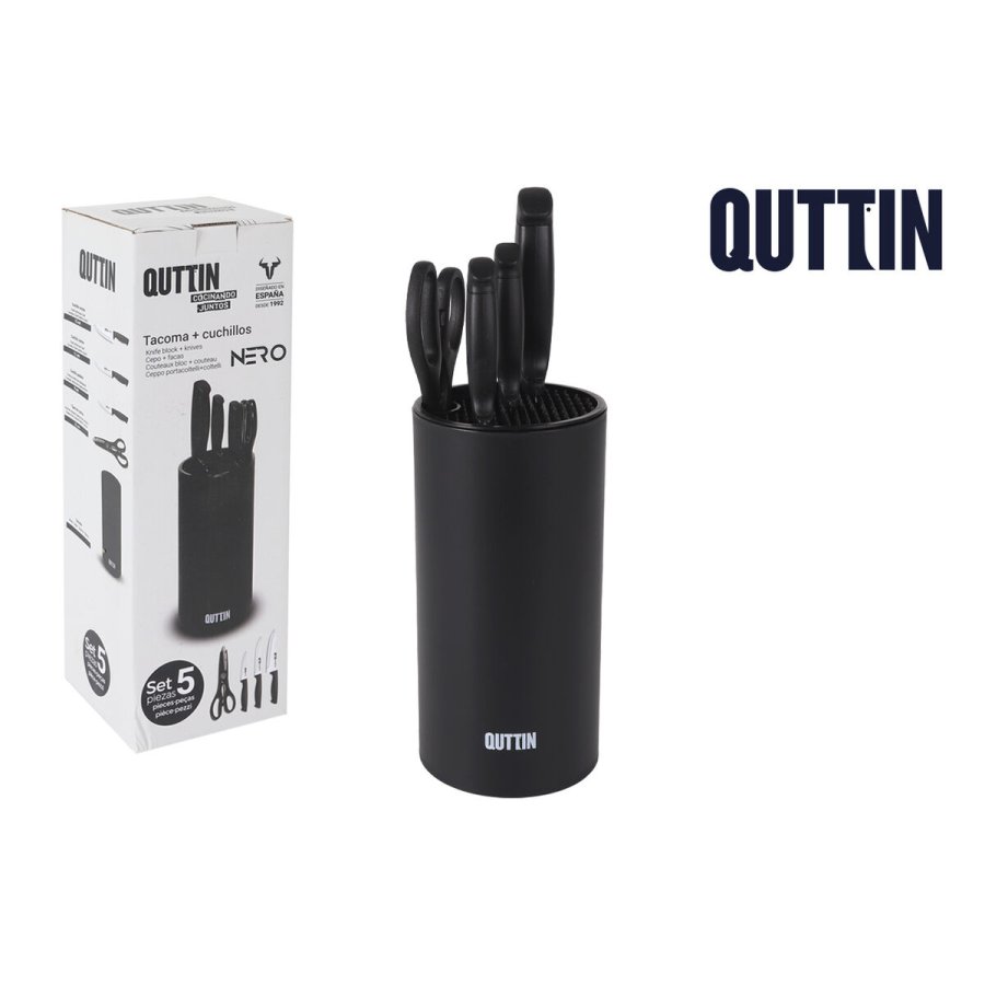 St med kkkenknive og holder Quttin Nero 5 Dele (2 enheder) #10