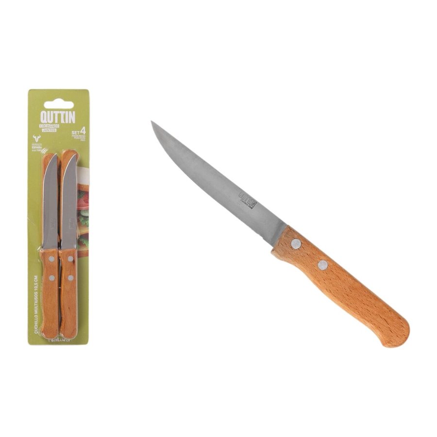 Kkkenkniv Quttin Natura Brun Slvfarvet Rustfrit stl 10,5 cm 4 Dele (12 enheder) #7