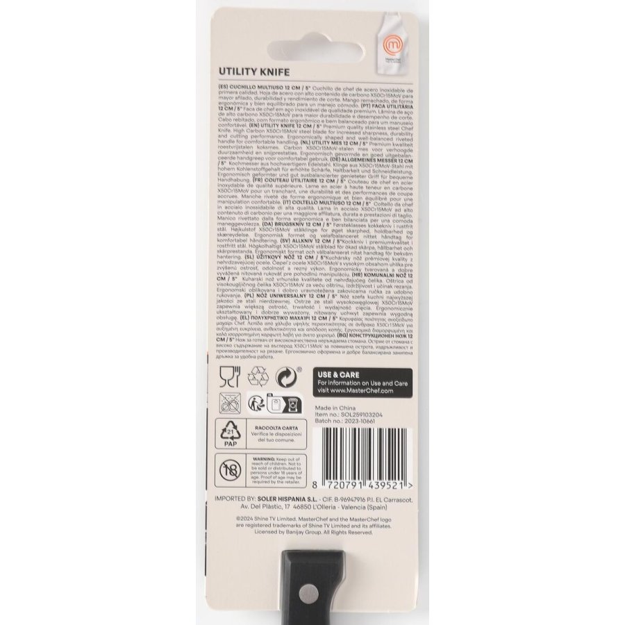 Kkkenkniv MasterChef Sort Slvfarvet 12 cm MULTIFUNKTIONEL (24 enheder) #7