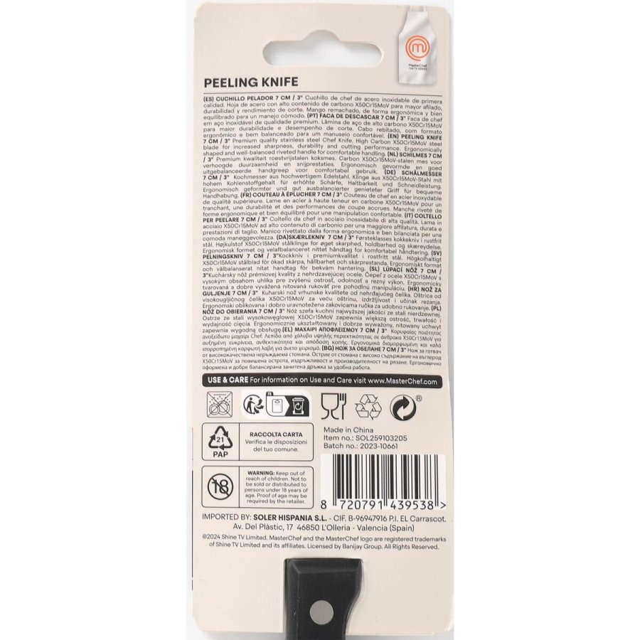 Skrllekniv MasterChef Sort Slvfarvet Rustfrit stl 7 cm (24 enheder) #7