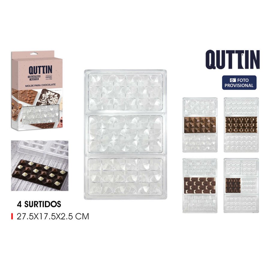 Bageform til bagvrk Quttin CHOCOLATE 27,5 x 17,5 x 2,5 cm (12 enheder) #4