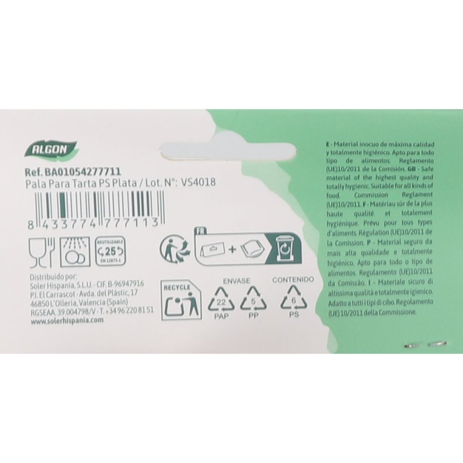 Kageforme Algon PS PLATA 7,5 x 27,5 cm (24 enheder) #4