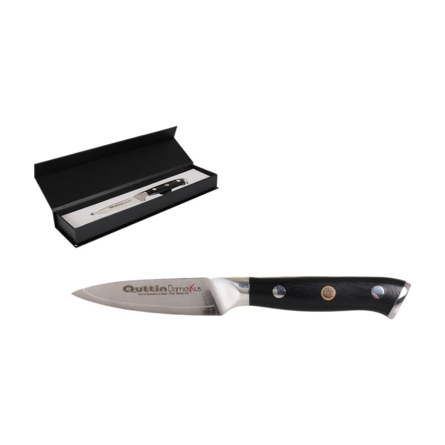 Skrllekniv Quttin Damaskus Sort Slvfarvet Rustfrit stl 9 cm (2 enheder) #4