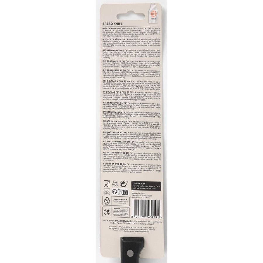 Brdkniv MasterChef 20 cm Sort Slvfarvet (18 enheder) #7