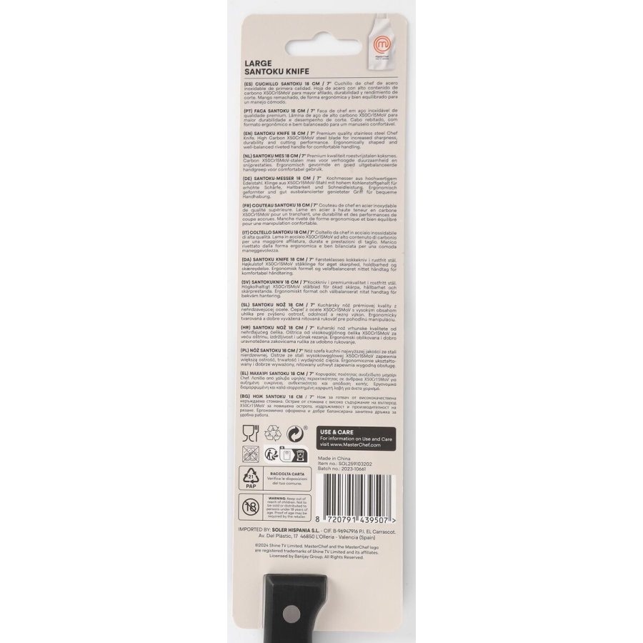 Kkkenkniv MasterChef Sort Slvfarvet 18 cm (18 enheder) #4