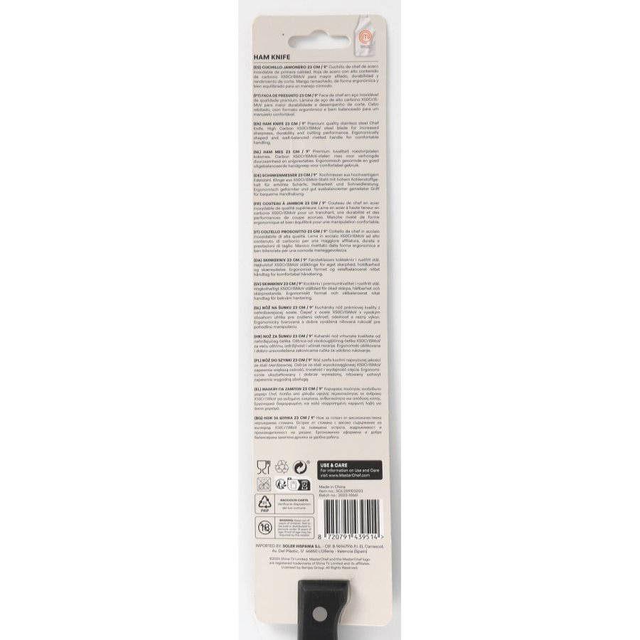 Skinkekniv MasterChef 23 cm Sort Slvfarvet (18 enheder) #7