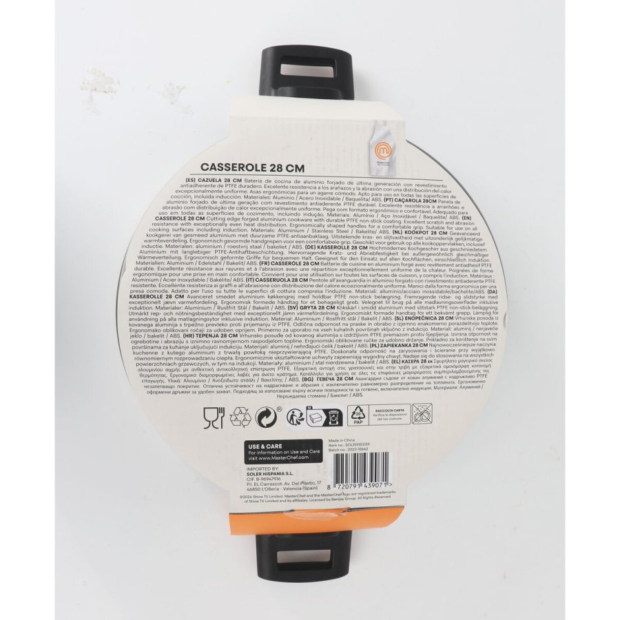 Gryde Med Lg MasterChef 28 cm 2,5 mm (4 enheder) #10