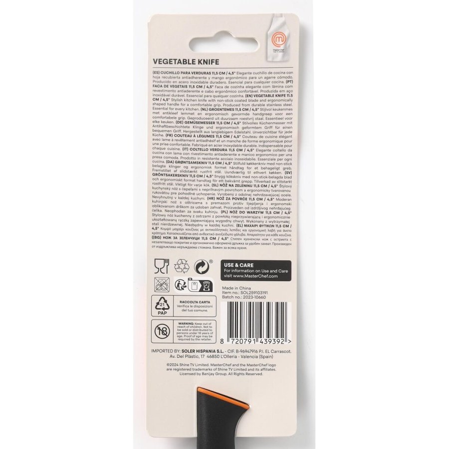 Grntsags skrller kniv MasterChef Sort Slvfarvet 11,5 cm (24 enheder) #10