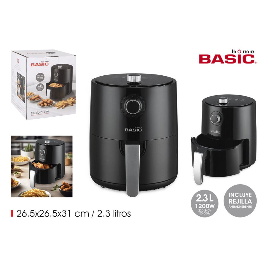 Varmluftsfrituregryde Basic Home Sort 1200 W 2,3 L #19