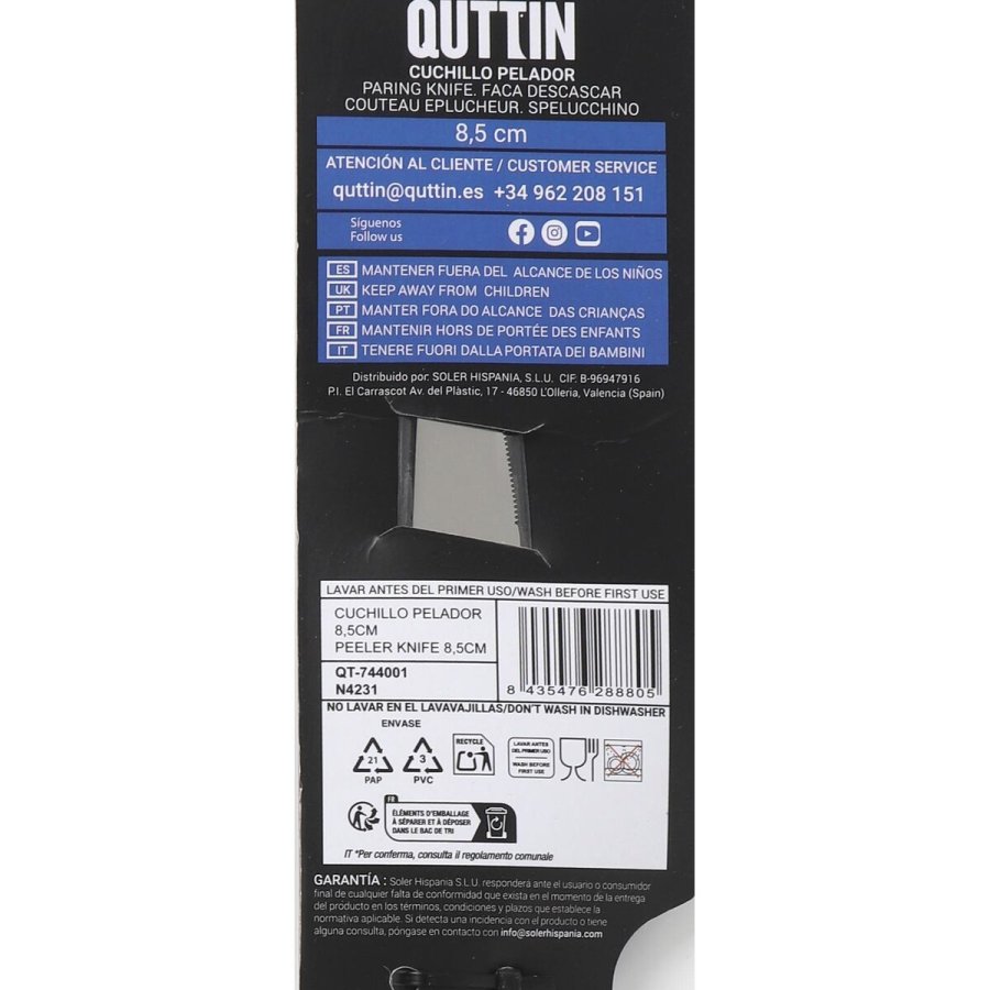 Skrllekniv Quttin Laser Sort Slvfarvet Rustfrit stl 8,5 cm (36 Enheder) #10