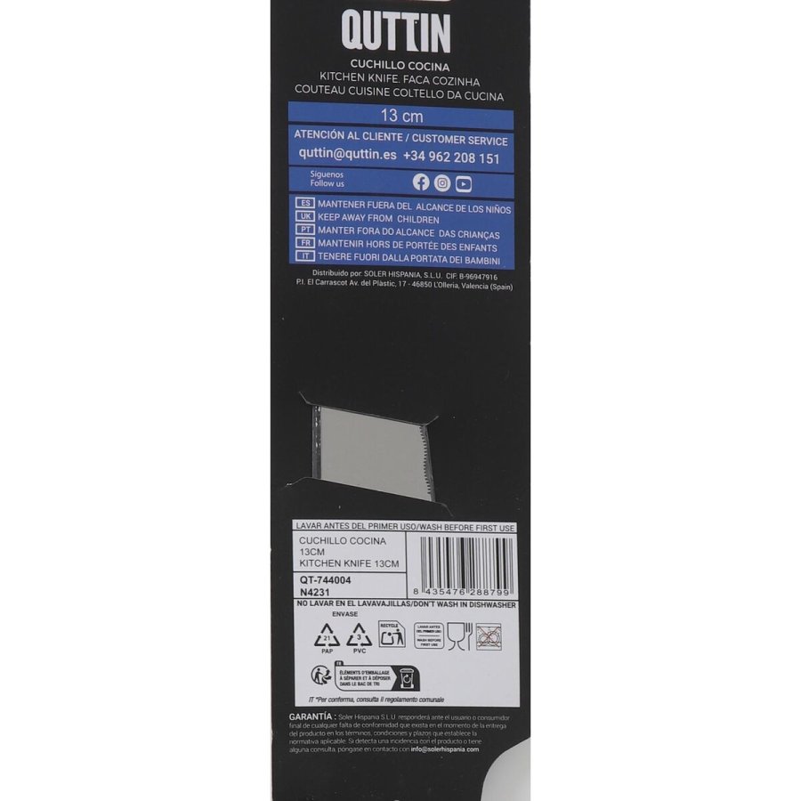 Kkkenkniv Quttin Laser Sort Slvfarvet 28 x 6 x 1,3 cm (36 Enheder) #10