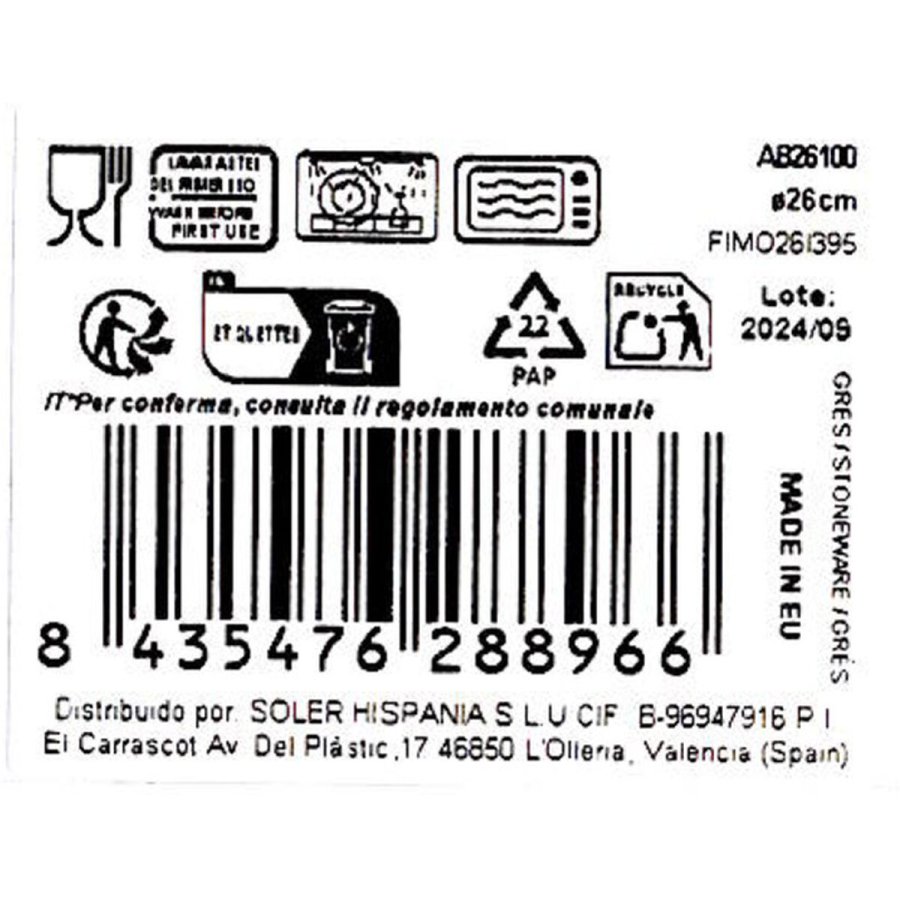 Flad Plade La Mediterrnea Albus  26 cm (6 enheder) #3