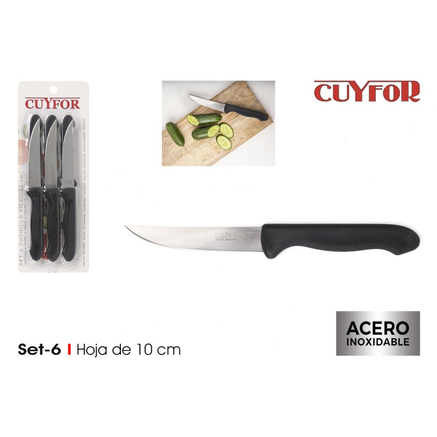 Knivst Cuyfor Filo Sort Slvfarvet 6 Dele (24 enheder) #13