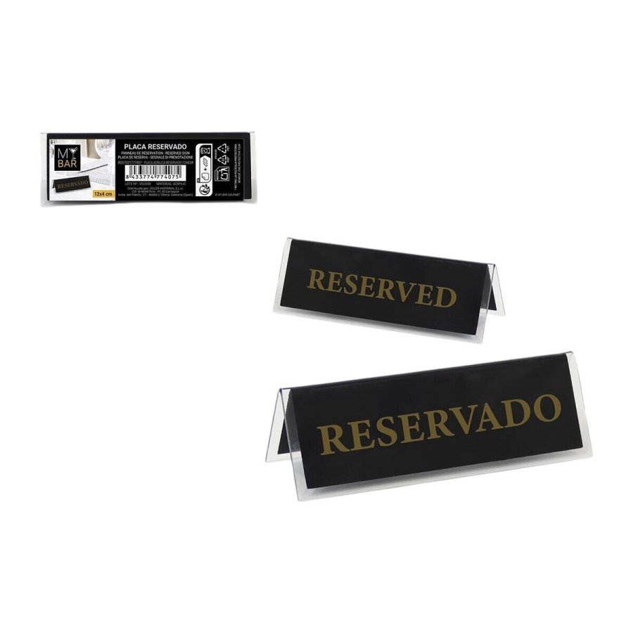 Identifikationsplade My Bar RESERVADO / RESERVED 12 x 4 cm 2 mm 24 enheder #7