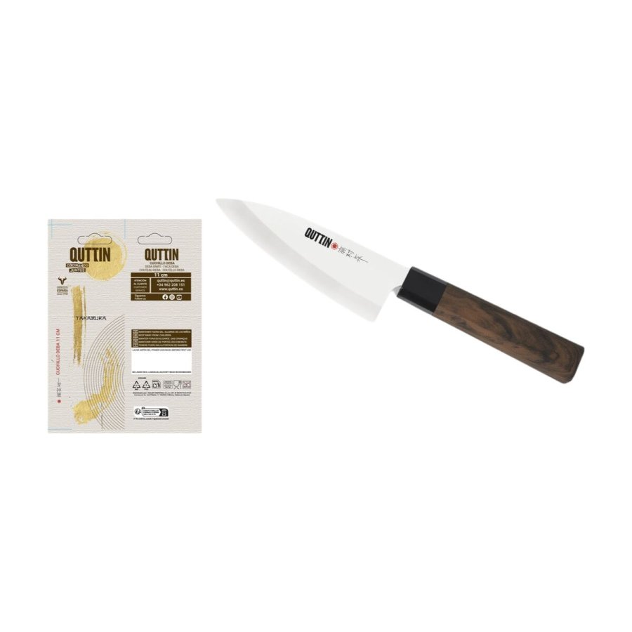 Kkkenkniv Quttin DEBA Takamura Brun Slvfarvet 11 cm (12 enheder) #4