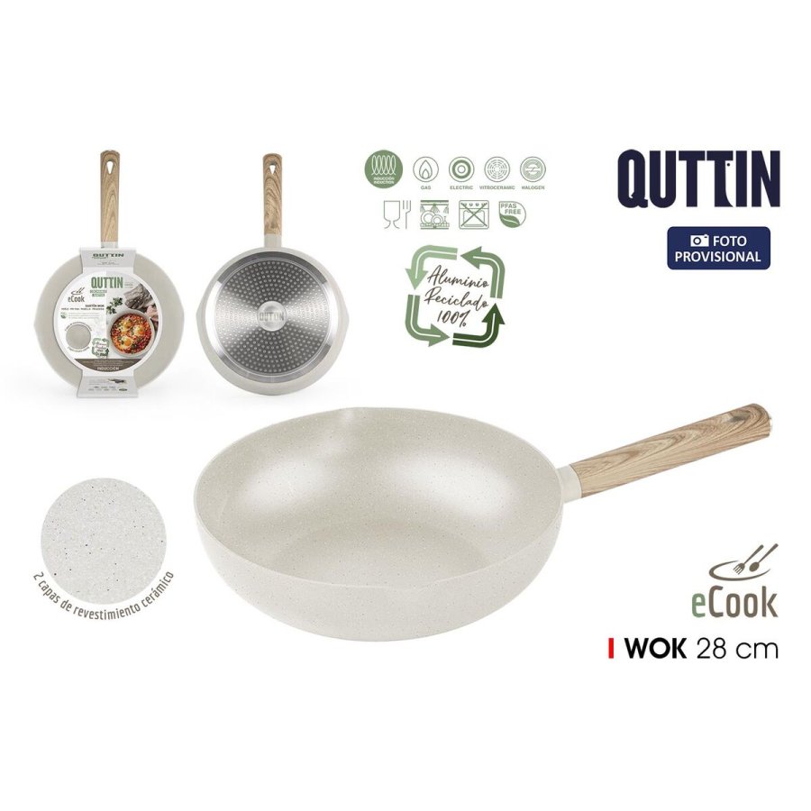 Wok Pande Quttin ECOOK Hvid 28 x 8 cm 2,8 mm (6 enheder) #2