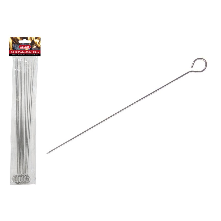 St med grillspyd Algon Metal 25 cm 12 Dele (24 enheder) #13