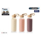 Vandflaske Bewinner Glas Silikone 400 ml 7 x 7 x 19,8 cm (24 enheder) #2