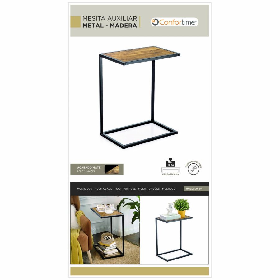 Sofabord Confortime Brun Sort 40 x 25 x 50 cm (3 enheder) #5