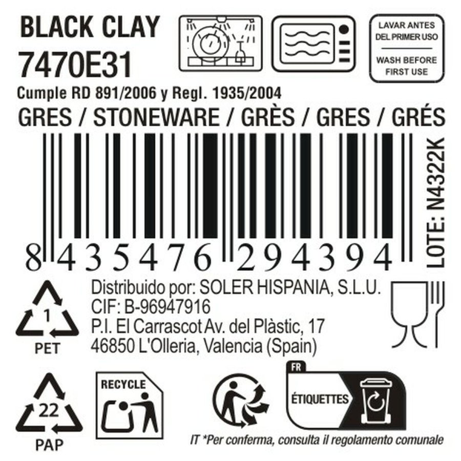 Skodelica La Mediterrnea Black clay (36 Enheder) #10