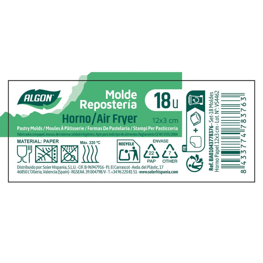 Bageform Algon 12 x 3 cm (18 Dele) (24 enheder) #13