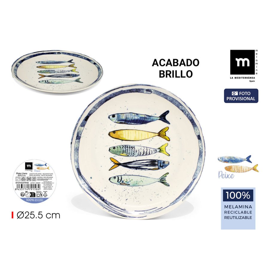Flad Plade La Mediterr�nea Peixe 25,5 cm (24 enheder) #2