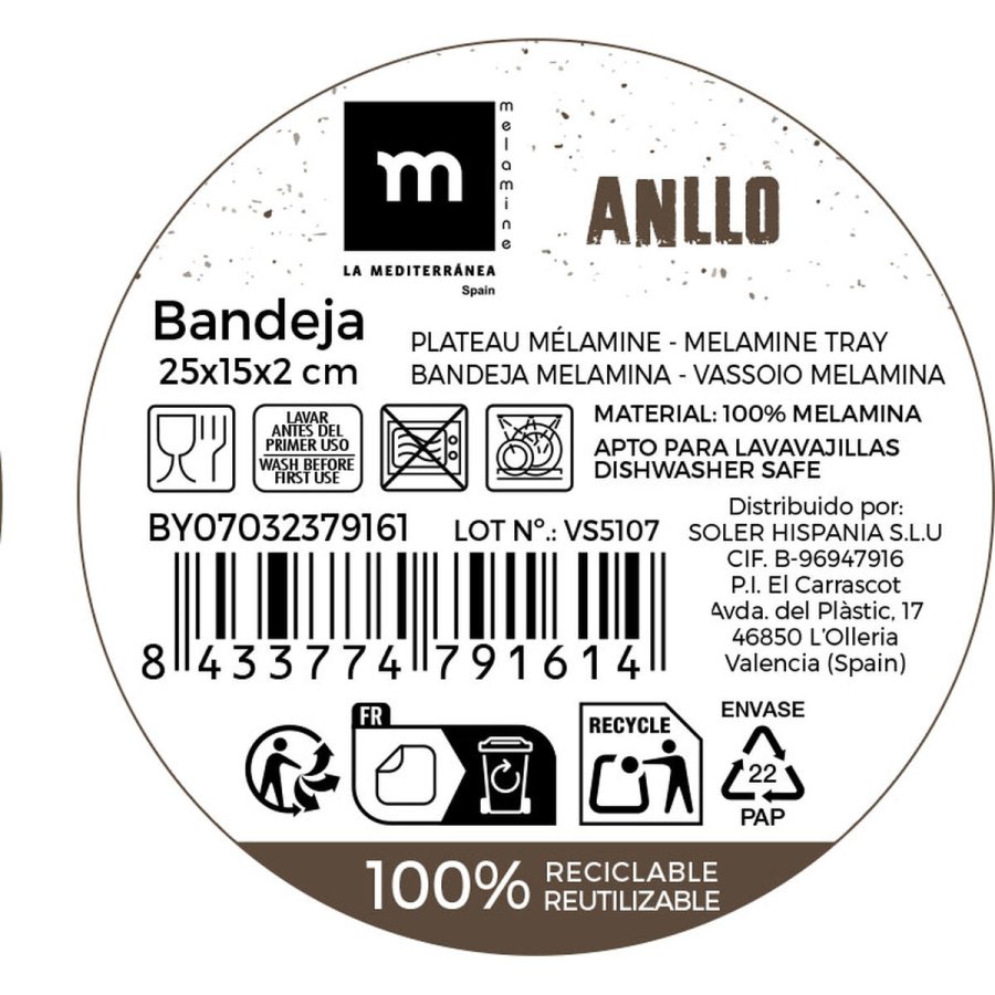 Bakke La Mediterr�nea 25 x 15 x 2 cm (12 enheder) #3