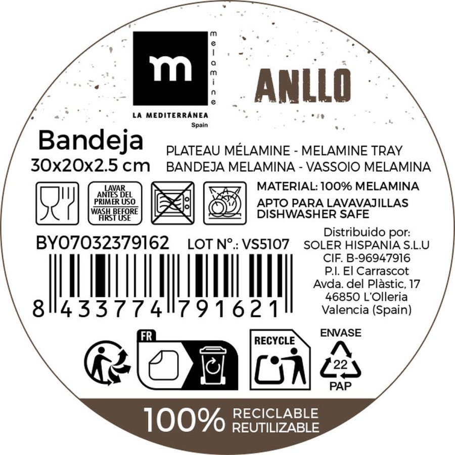 Bakke La Mediterr�nea 30 x 20 x 2,5 cm (12 enheder) #3