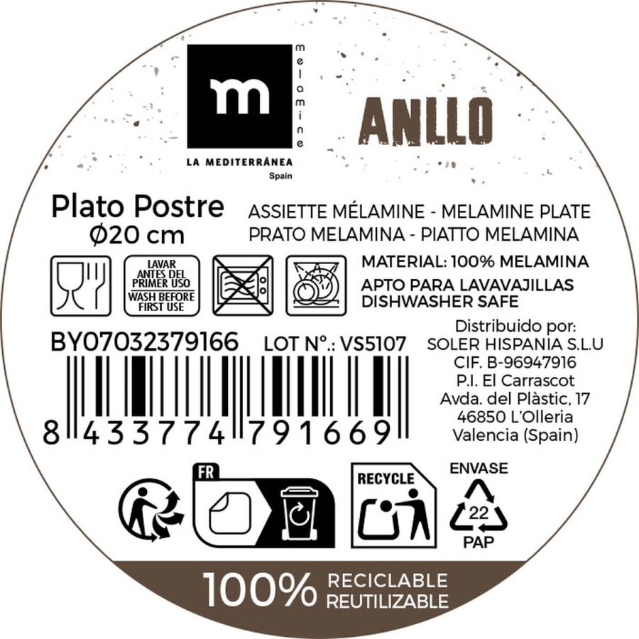 Desserttallerken La Mediterr�nea 20 cm (24 enheder) #3