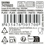 Flad Plade La Mediterr�nea Savina � 21 x 3 cm (12 enheder) #3