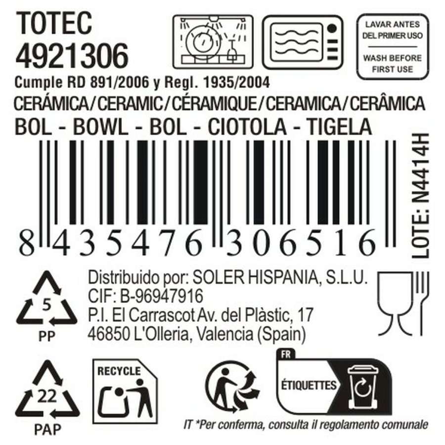 Sk�l La Mediterr�nea Totec 640 ml 14,5 X 7,5 CM (18 enheder) #3