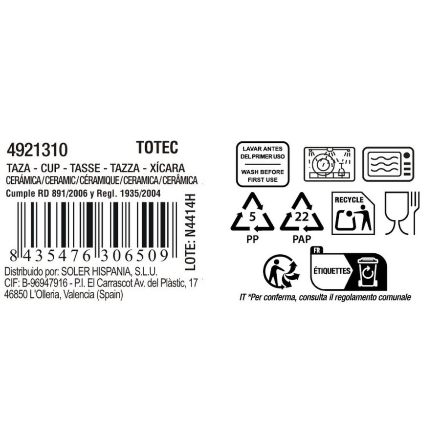 Te- og kaffekop La Mediterr�nea TOTEC 100 ml (24 enheder) #4