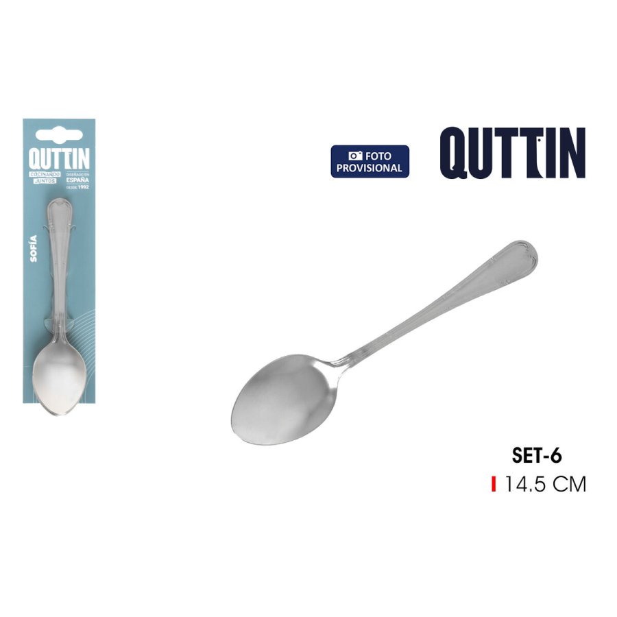 Dessertske st Quttin Sofia Sort 14,5 x 3,5 cm 6 Dele (12 enheder) #3