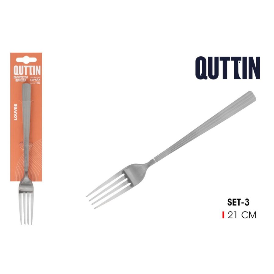 St med Gafler Quttin LOUVRE Slvfarvet 2 mm 21 x 2,4 cm 3 Dele (12 enheder) #2
