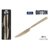 Bordkniv Quttin LOUVRE Champagne 23,7 x 2 cm 2 Dele (12 enheder) #2