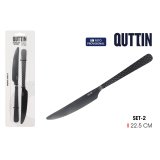 Bordkniv Quttin MOMA Sort 22,5 x 2 cm 2 Dele (12 enheder) #2