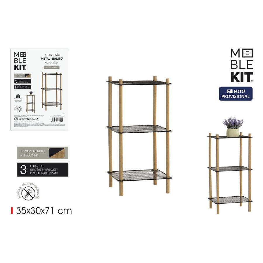 Hylder MobleKit Metal Bambus 35 x 30 x 71 cm (6 enheder) #6