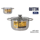 Gryde Med L�g Quttin New neron S�lvfarvet � 24 cm 6 L Rustfrit st�l (4 enheder) #3