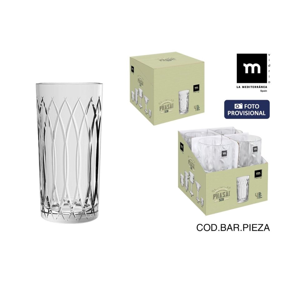 Glas La Mediterr�nea Phasai seu Gennemsigtig Glas 460 ml (24 enheder) #2