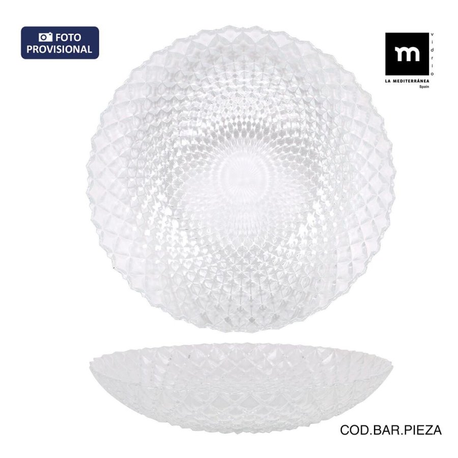 Desserttallerken La Mediterr�nea Diamond Gennemsigtig Glas � 20 cm (12 enheder) #2