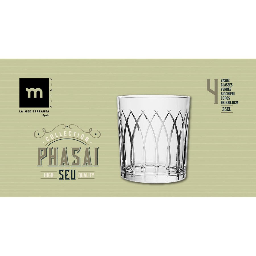 Glas La Mediterr�nea Phasai seu Gennemsigtig Glas 350 ml (24 enheder) #6