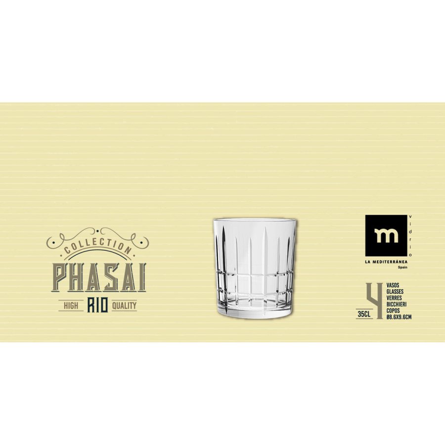 Glas La Mediterr�nea Phasai rio Gennemsigtig Glas 350 ml (24 enheder) #3