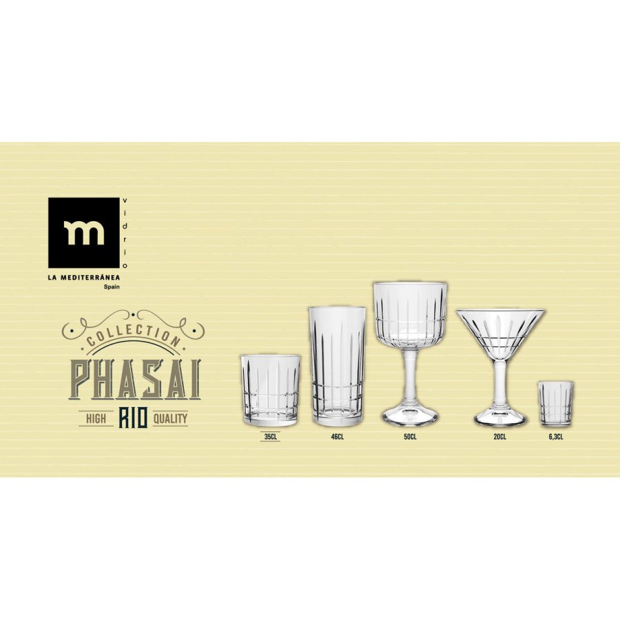 Glas La Mediterr�nea Phasai rio Gennemsigtig Glas 350 ml (24 enheder) #4