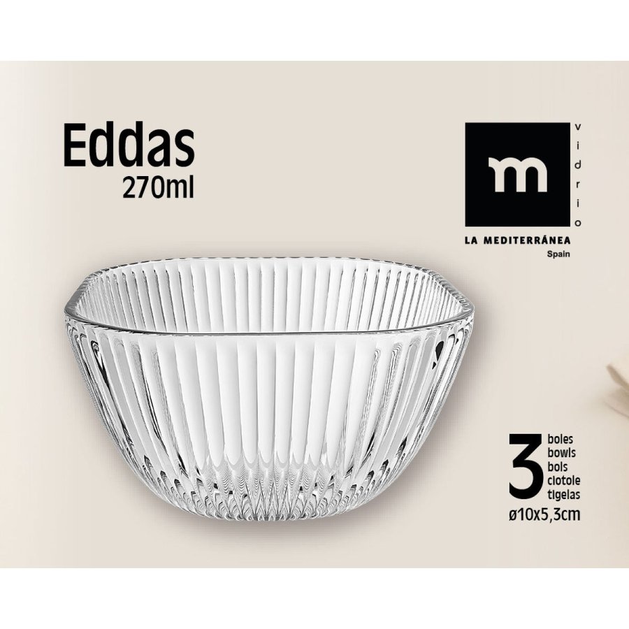 Sk�ls�t La Mediterr�nea Eddas Gennemsigtig Glas 270 ml 3 Dele (12 enheder) #4