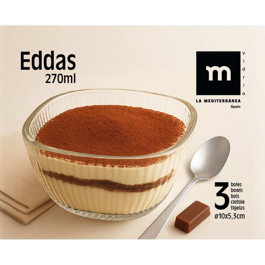 Sk�ls�t La Mediterr�nea Eddas Gennemsigtig Glas 270 ml 3 Dele (12 enheder) #7