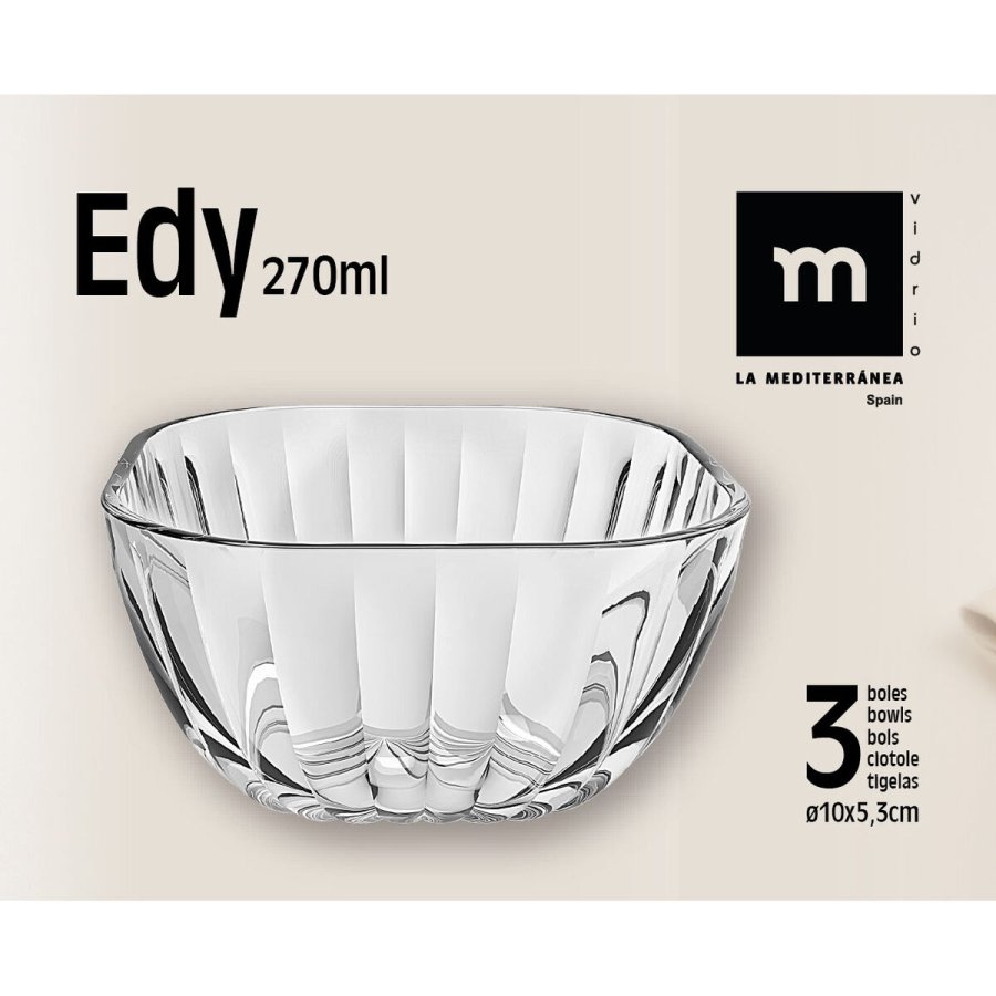 Sk�ls�t La Mediterr�nea Edy Gennemsigtig Glas 270 ml 3 Dele (12 enheder) #4