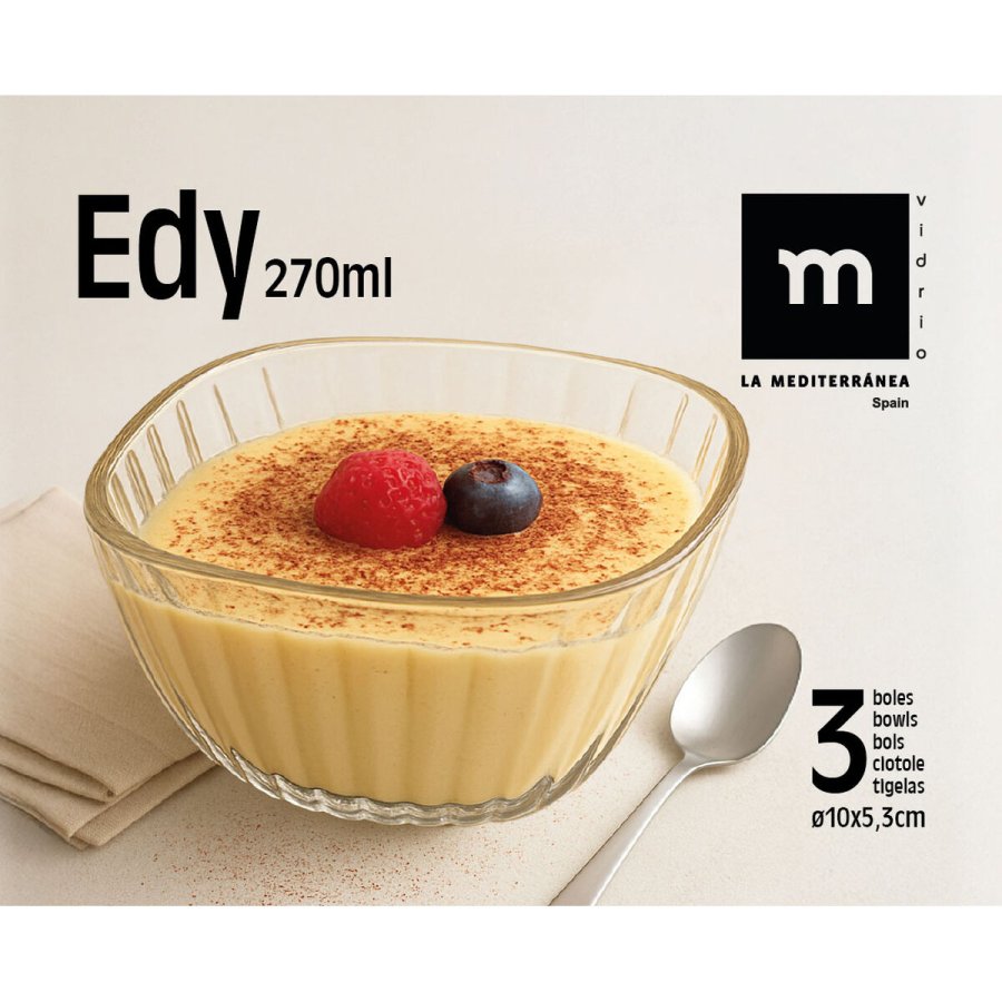 Sk�ls�t La Mediterr�nea Edy Gennemsigtig Glas 270 ml 3 Dele (12 enheder) #7