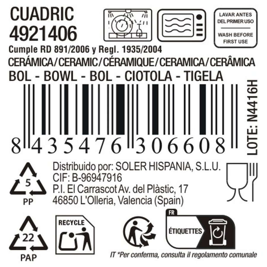 Sk�l La Mediterr�nea Cuadric Keramik 340 ml (24 enheder) #4